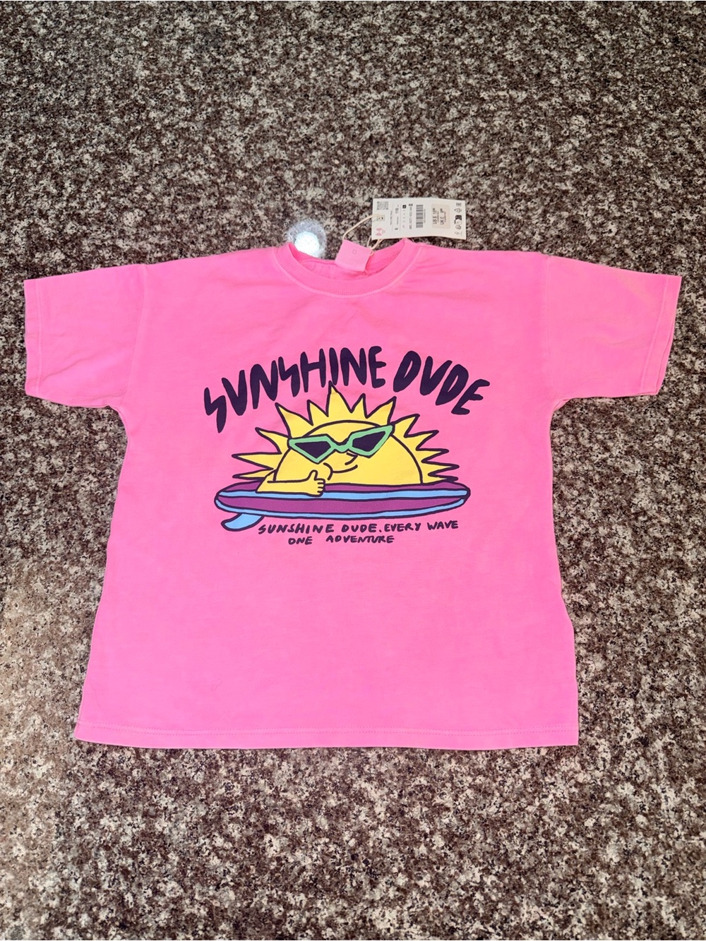 Zara Kids Hot Pink 'Sunshine Dude' Graphic Tee ☀️